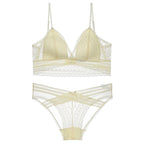 French Lace U-Back Bralette with Triangle Cups Set