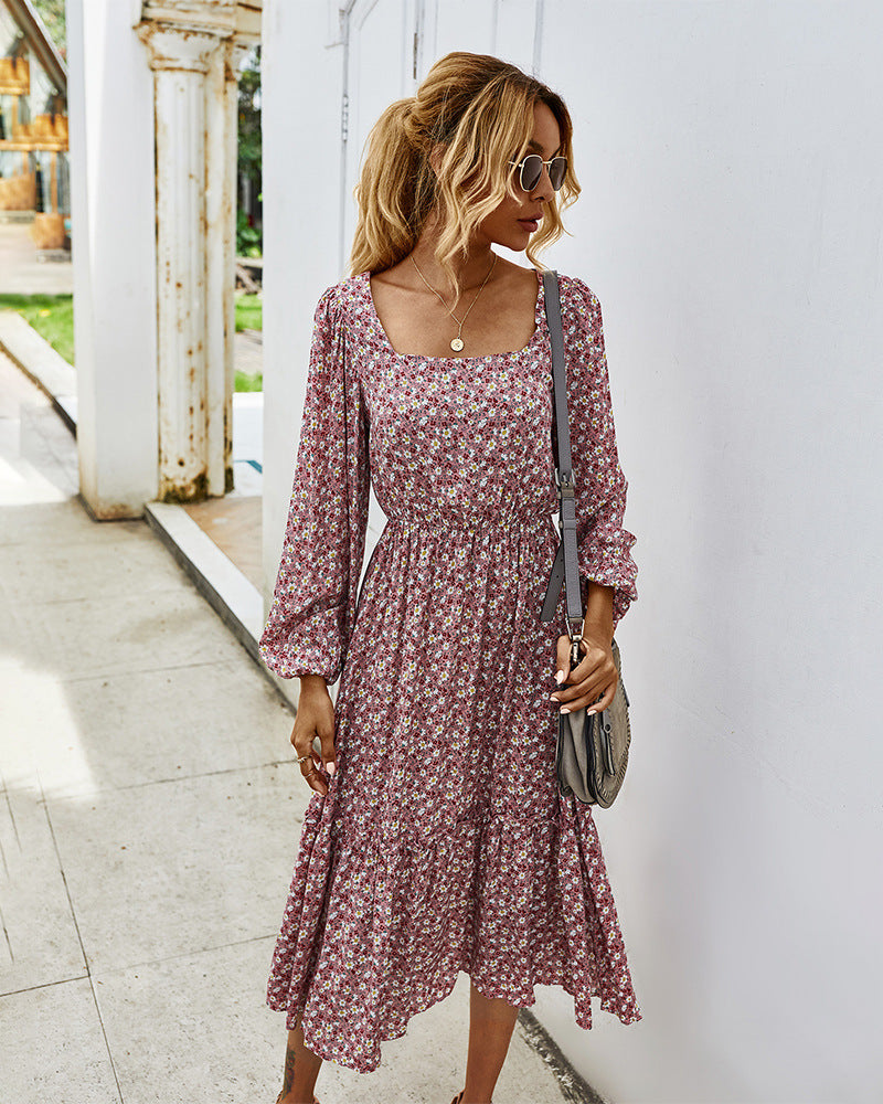 Elegant Long Sleeve Floral Dress for Women