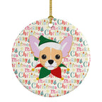 Chihuahua Merry Christmas Ceramic Ornament