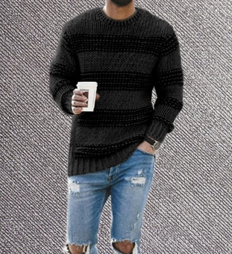 Men's Striped Knit Pullover | Streetwear