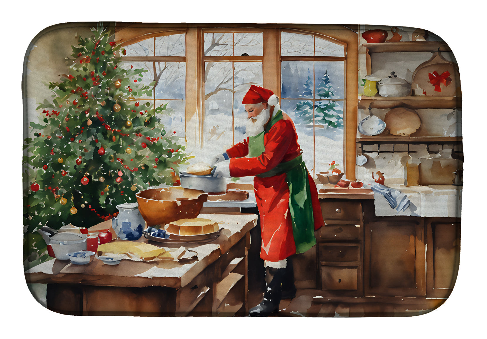 Cookies with Santa Claus Weihnachtsmann Dish Drying Mat
