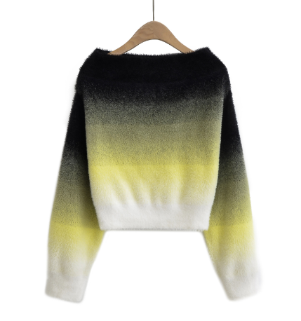 Zinnia Sweater - Gradient Design Long Sleeve Top (One Piece)