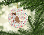 Snowshoe #2 Cat Christmas Ceramic Ornament
