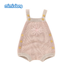 Autumn New Baby Sunflower Embroidery Romper Bodysuit