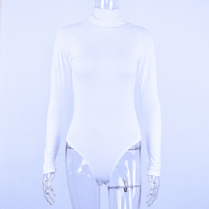 Autumn New Sexy Solid Color Long Sleeve Bodysuit Top