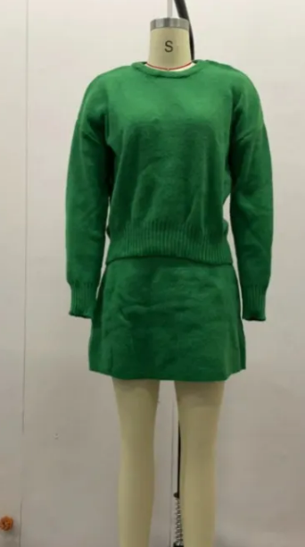 2 Pieces Knit Sweater Skirt Sets For Women