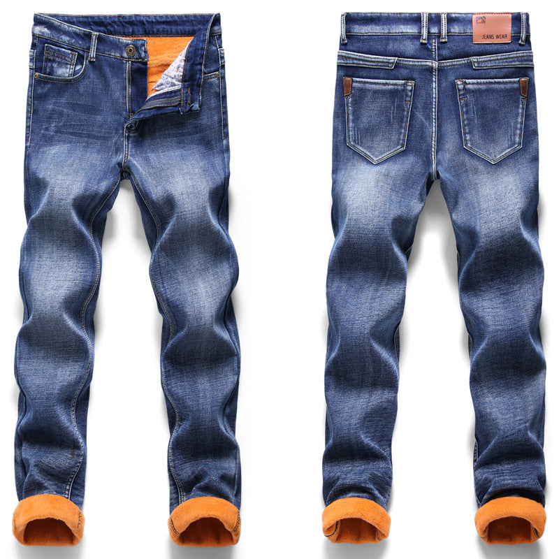 Men's Slim Fit Stretch Fleece Straight Jeans