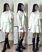 2-Piece Knitted Sweater & Skirt Set
