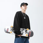 Men's Polar Fleece Round Neck Sweatshirt - Japanese Style | Streetwear