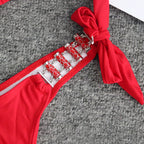 Metal Chain Bikini with Strap Design