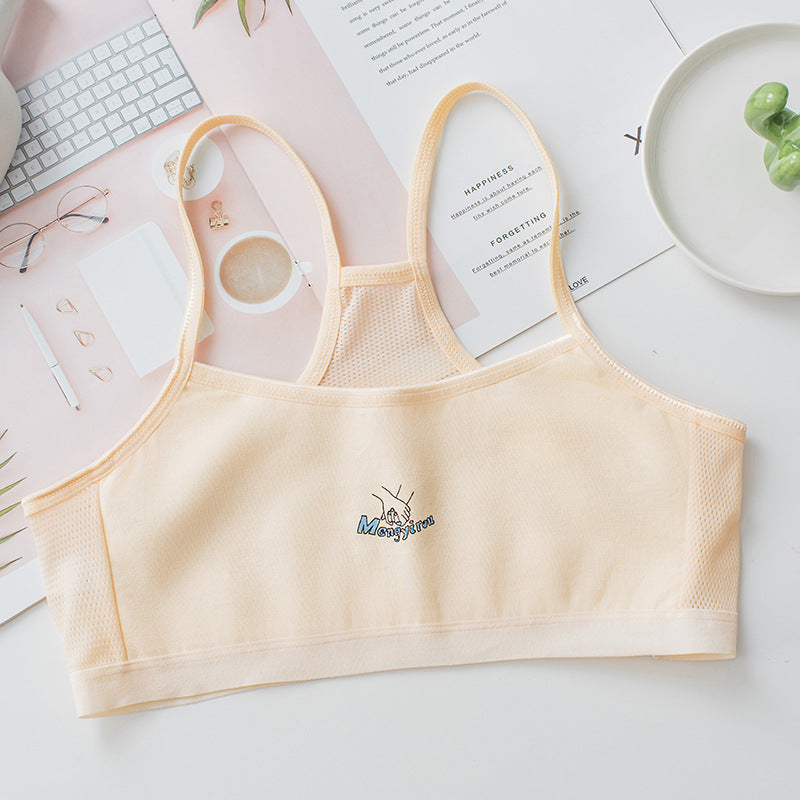 Girls' Wireless Spaghetti Strap Training Bra