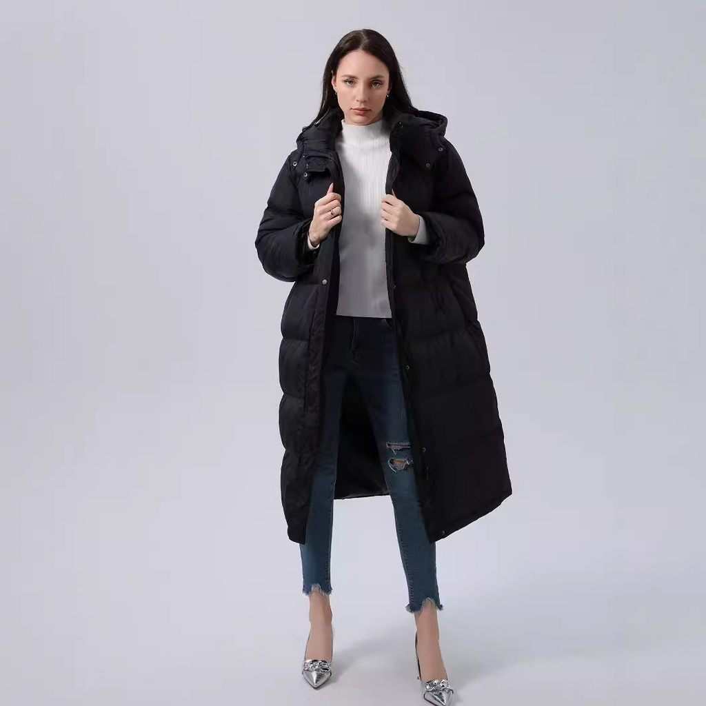 Women's Quilted Plaid Hooded Coat