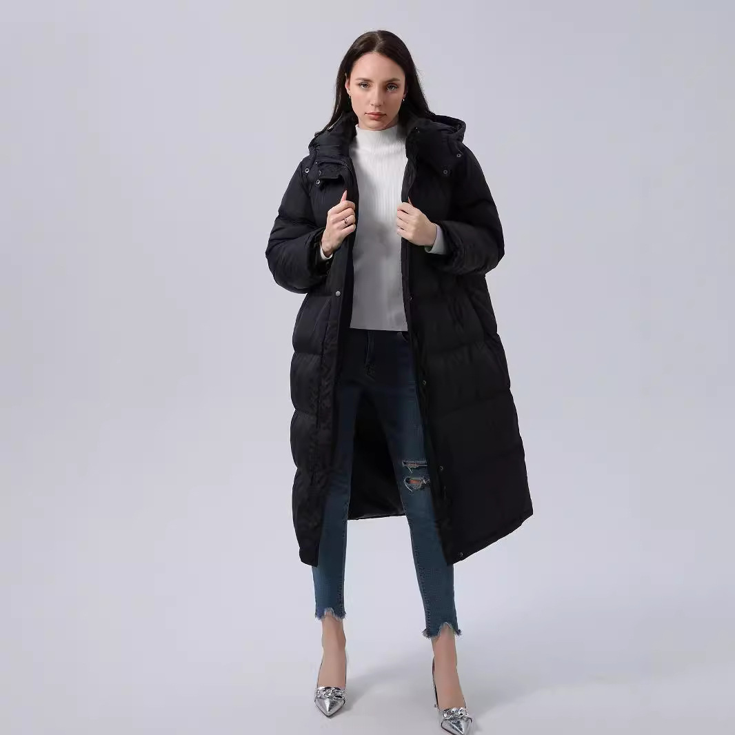 Women's Quilted Plaid Hooded Coat
