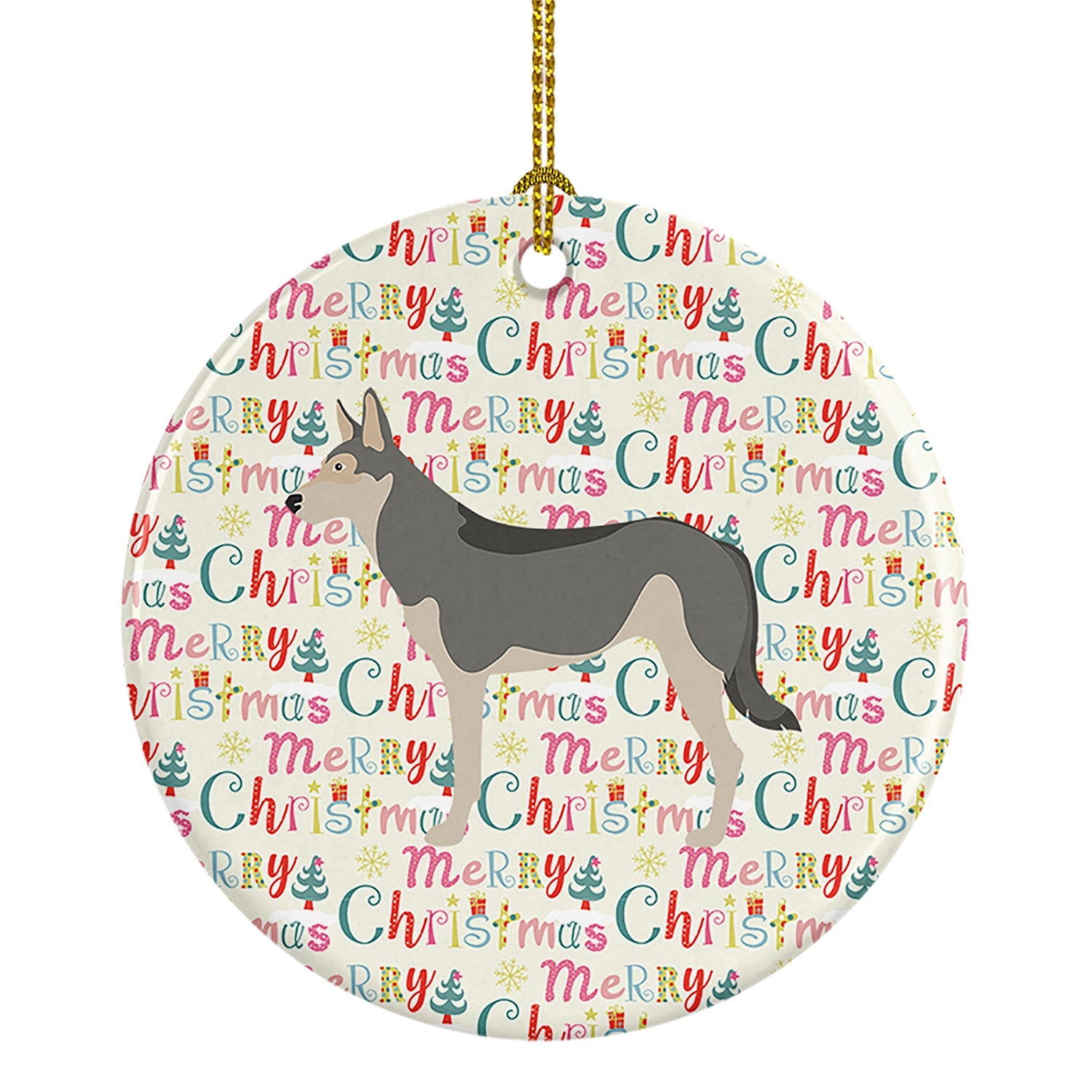 Saarloos Wolfdog Merry Christmas Ceramic Ornament