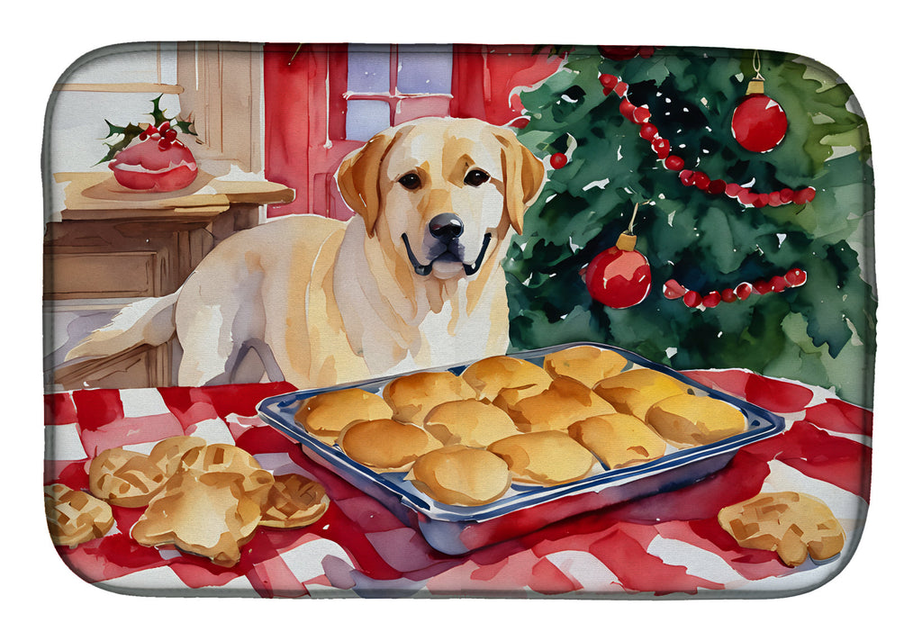 Labrador Retriever Christmas Cookies Dish Drying Mat
