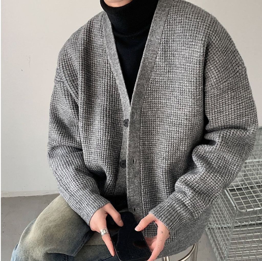 Men's Solid Color Knitted Commute Jacket