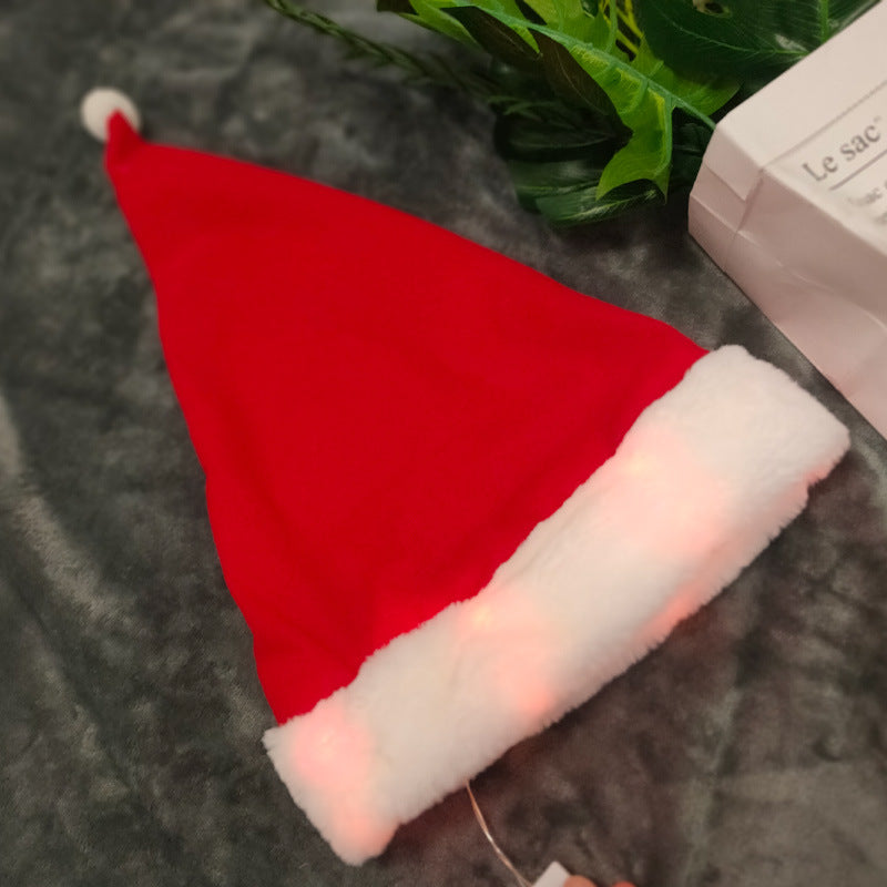 Colorful LED Christmas Hat for Seniors | Embroidered Cap