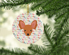 Russian Tor Terrier Merry Christmas Ceramic Ornament