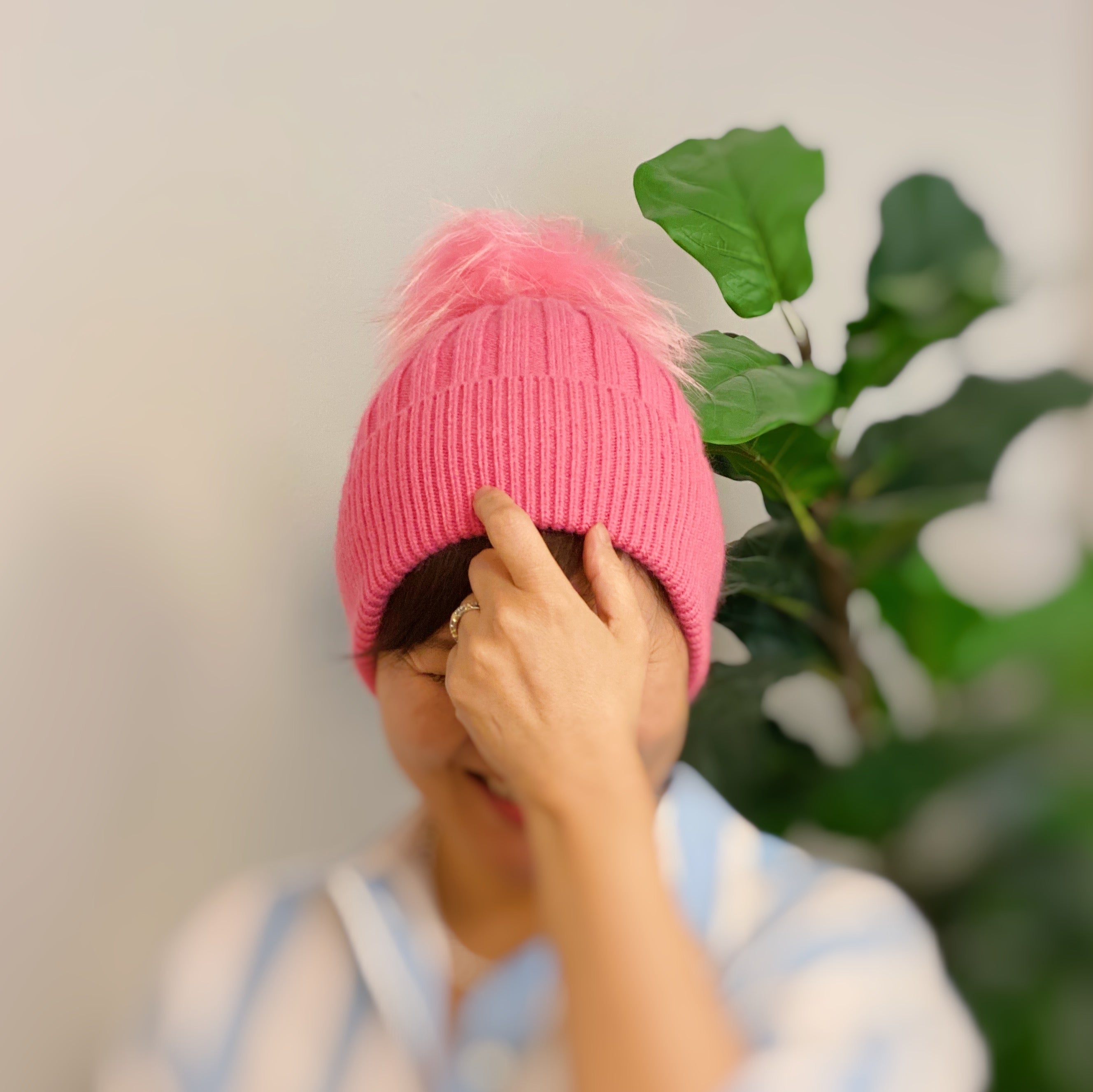 Pure Angora Fur Luxe Beanie | Embroidered Cap
