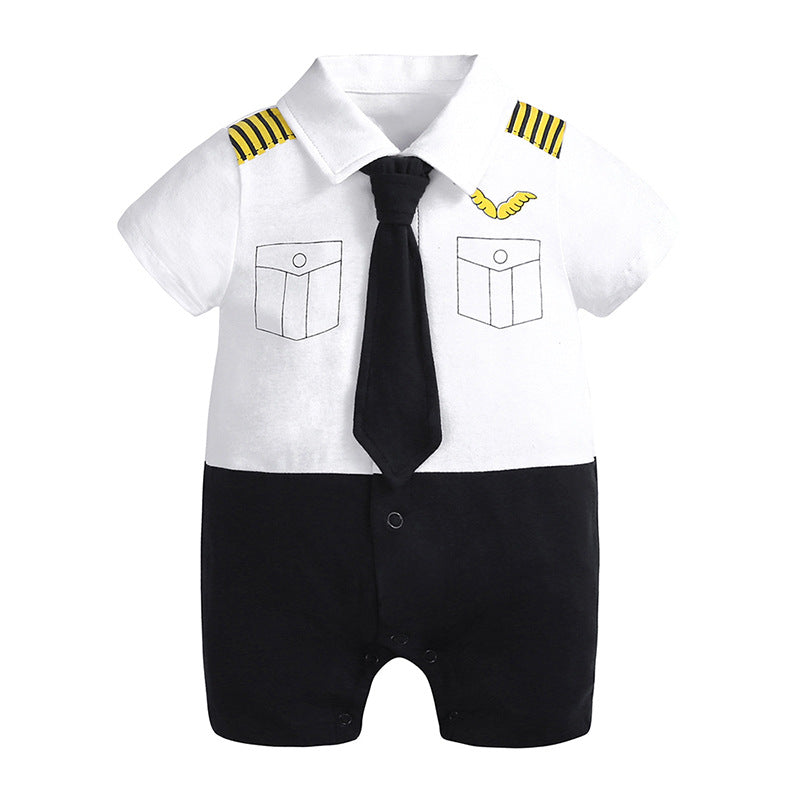 Gentleman Baby Bodysuit Summer Romper for Infants