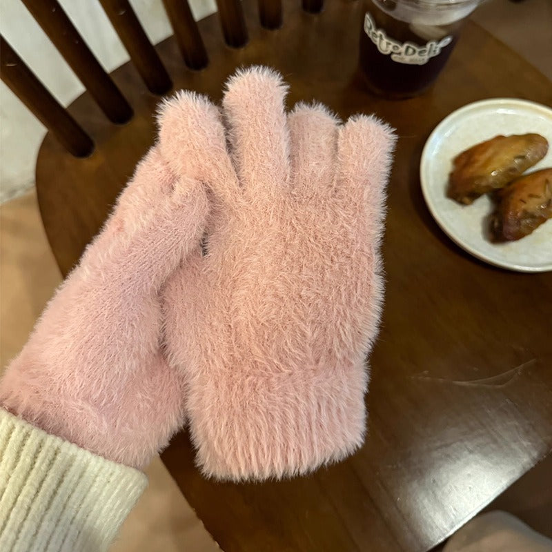 [Unpriced] Winter Simulated Rabbit Fur Gloves | Faith Accessory