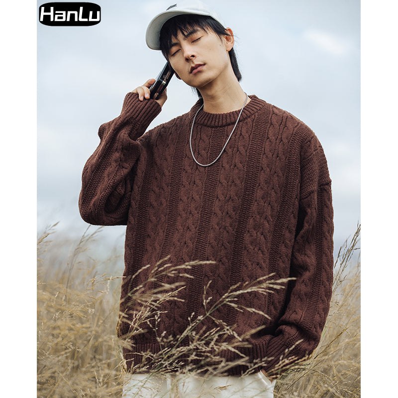 Men's Autumn/Winter Round Neck Loose Pullover Sweater | Streetwear