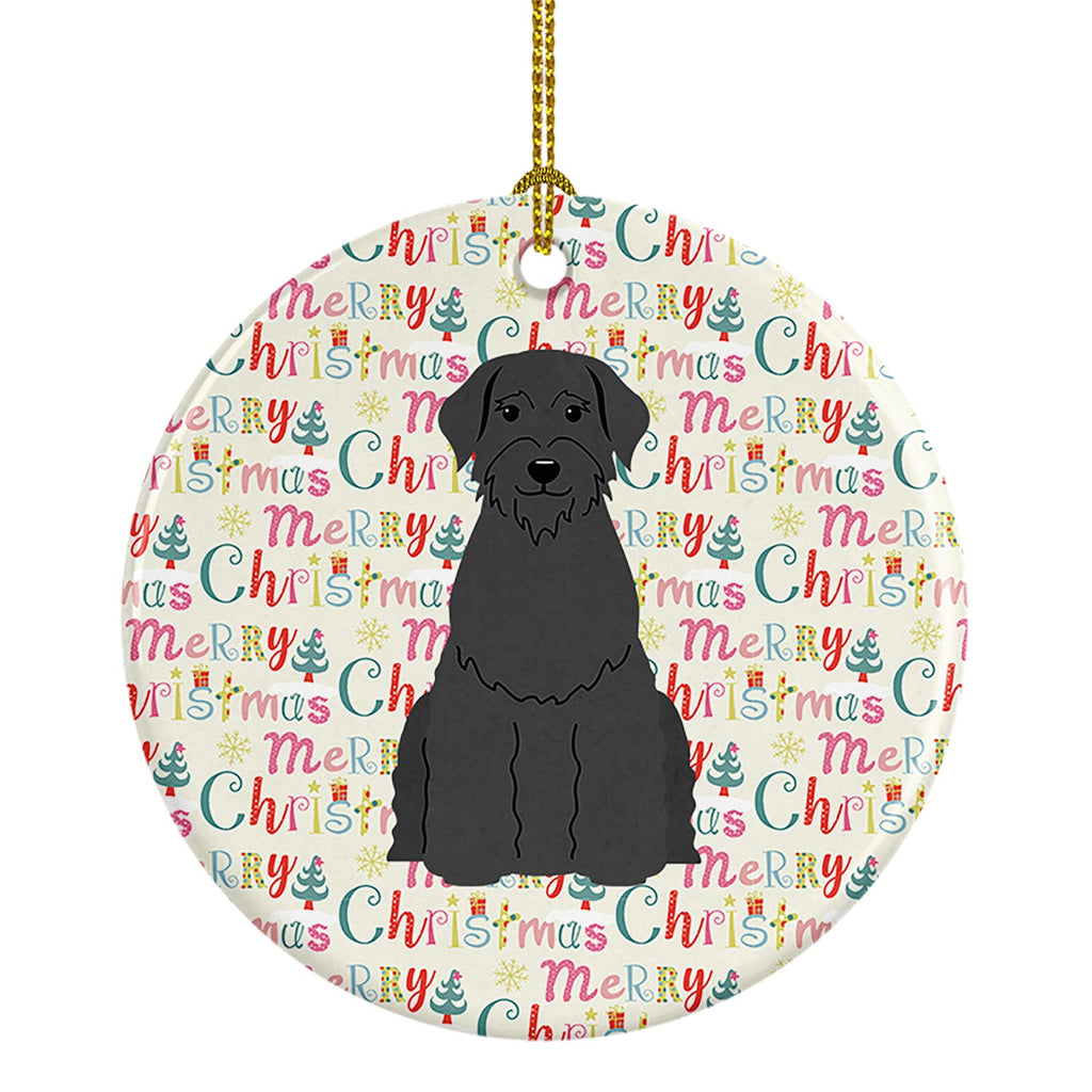 Merry Christmas Giant Schnauzer Ceramic Ornament