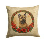 Cairn Terrier Christmas Flowers Throw Pillow