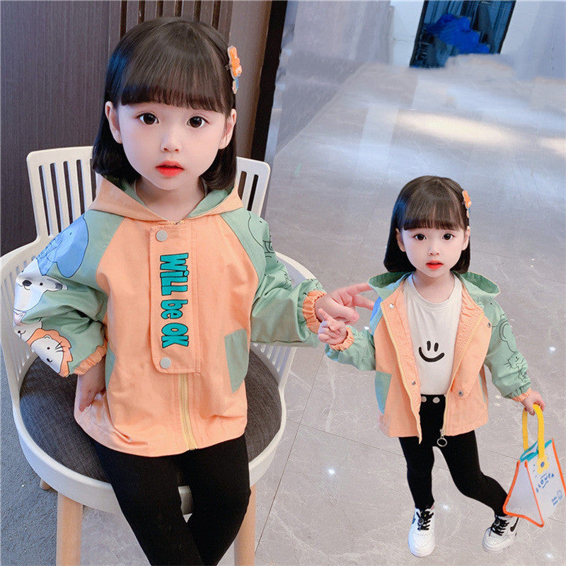 Korean Style Color Matching Jacket for Girls