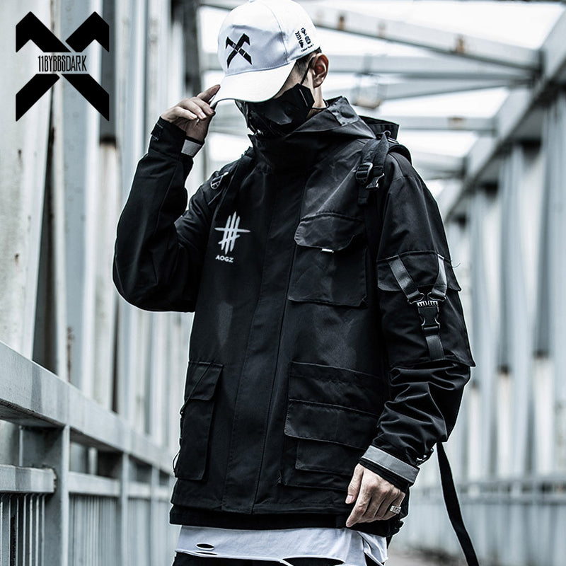 11 BYBB'S DARK 2021 Multi-pocket Black Windbreaker Jacket