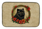 Chow Chow Christmas Flowers Dish Drying Mat