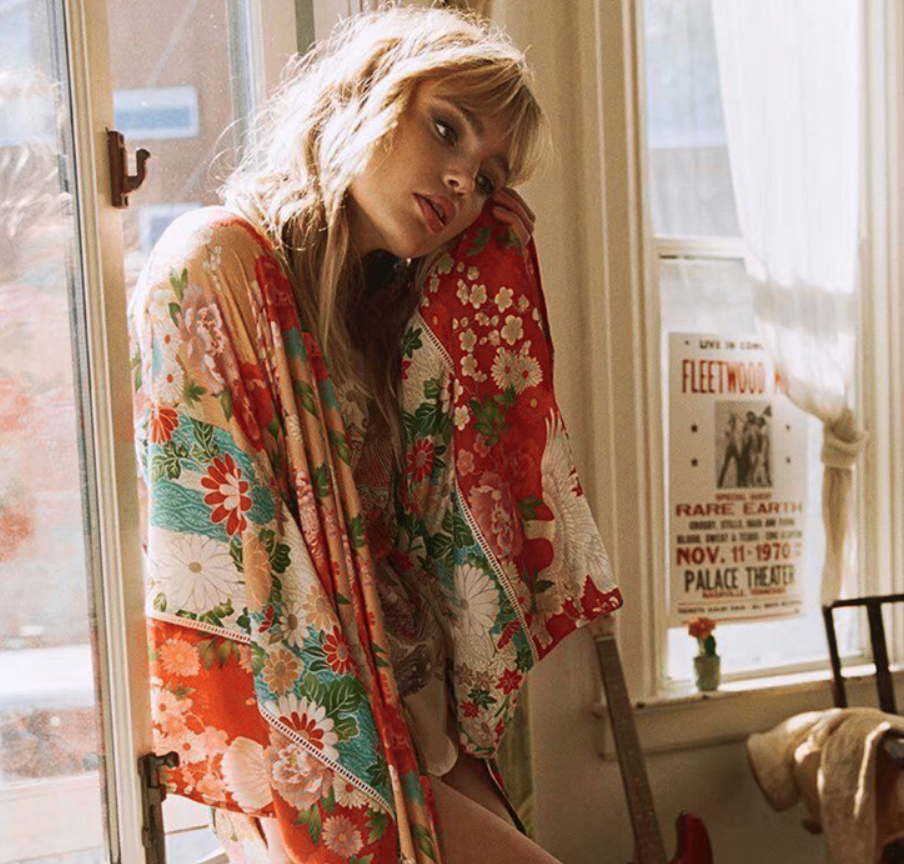Chiffon Printed Beach Cardigan and Cover-Up Dress