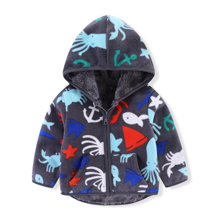 Thick Polar Fleece Jacket for Girls in Spring & Autumn