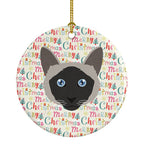 Balinese Cat Christmas Ceramic Ornament