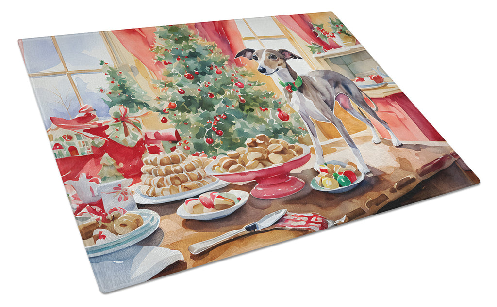 Italian Greyhound Christmas Cookies Glass Cutting Board