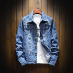 Japanese Denim Slim Casual Jacket for Youth Plus Size