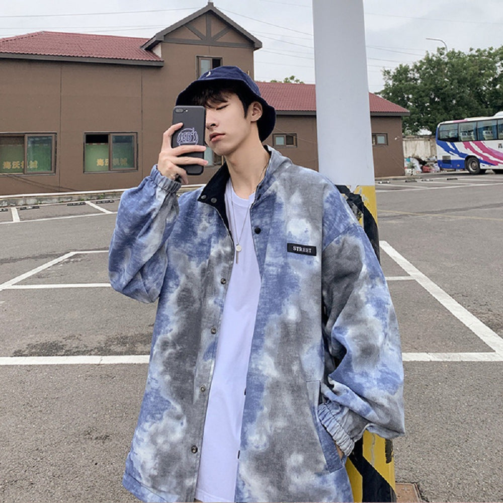 Bf Wind Tie-Dye Jacket Baseball Uniform for Autumn