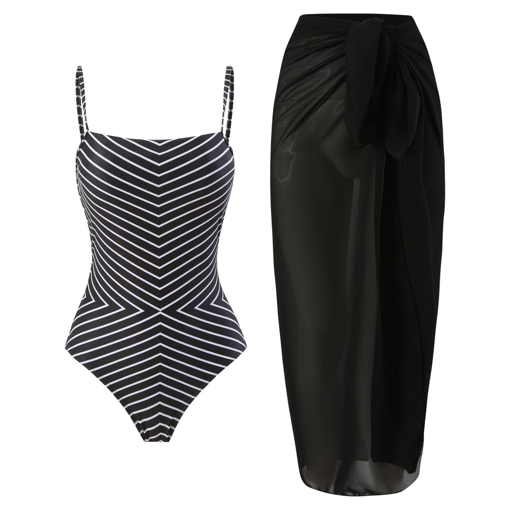 2024 Retro Striped Two-Piece Swimsuit Set