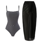2024 Retro Striped Two-Piece Swimsuit Set