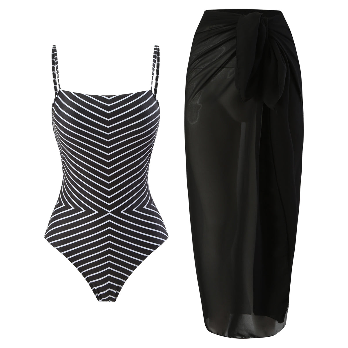 2024 Retro Striped Two-Piece Swimsuit Set
