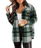 Casual Checkered Flannel Button-Down Jacket