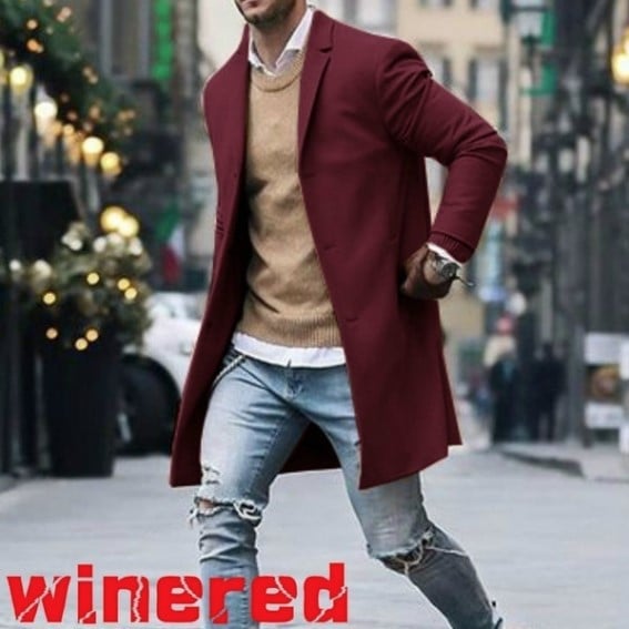 Slim Woolen Coat for Men - European & American Style
