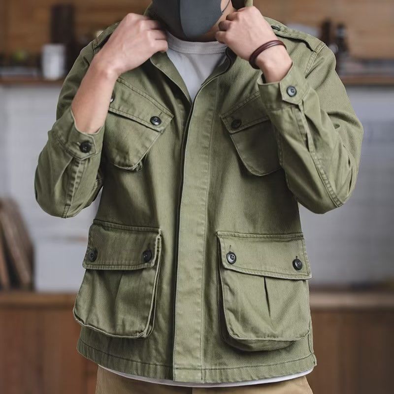 Retro Heavy Men's Cotton Washed Workwear Jacket
