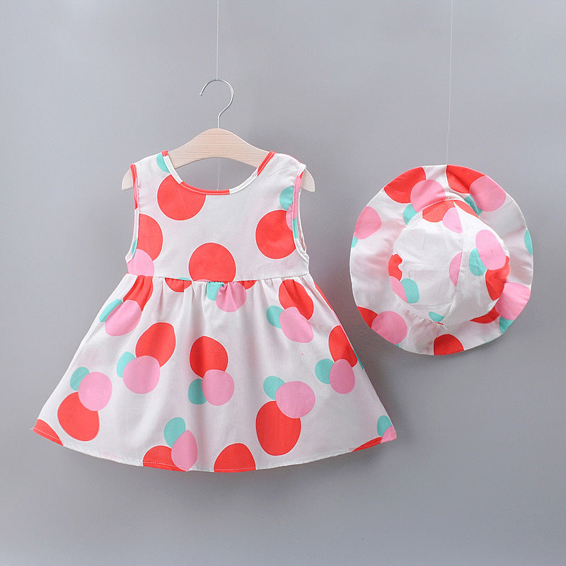 Polka Dot Bow Sleeveless Dress - Country Style Design