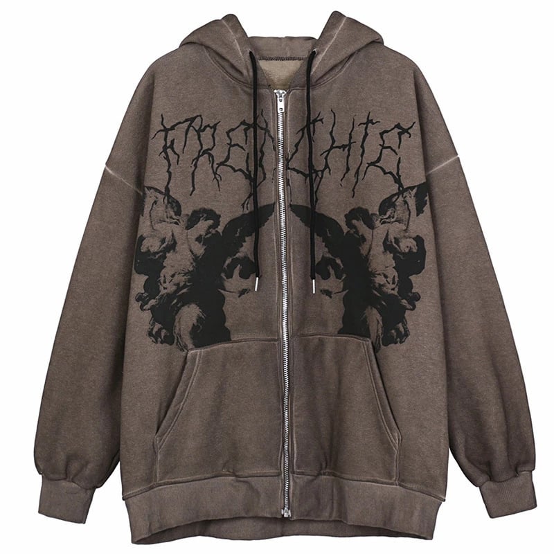 Loose Street Sports Zipper Hoodie for Commuters | Streetwear