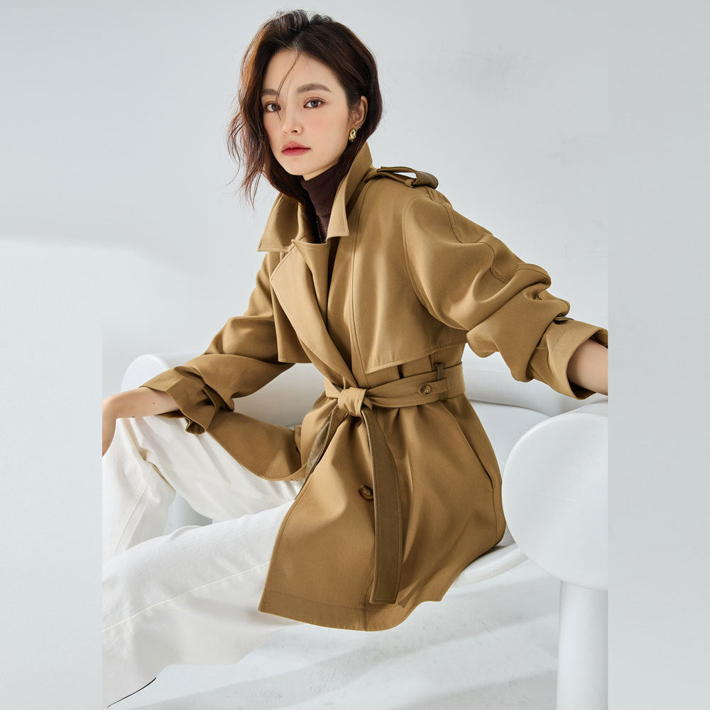 Casual Elegant Short Trench Coat for Women