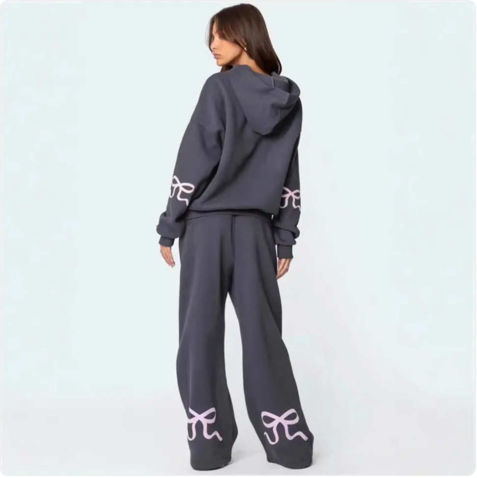 Women's Loose Bow Print Sweater