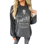 Women's Round Neck Long Sleeve Pullover Top | Streetwear