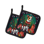 Jack Russell Terrier Christmas Pair of Pot Holders