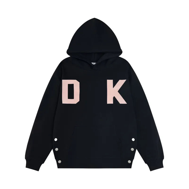 Letter Print Loose Hooded Sweater